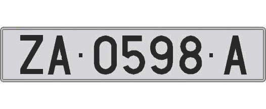ZA0598A matricula larga