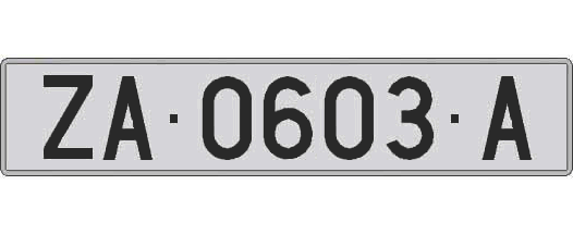 ZA0603A matricula larga
