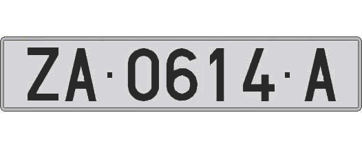 ZA0614A matricula larga
