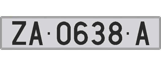 ZA0638A matricula larga