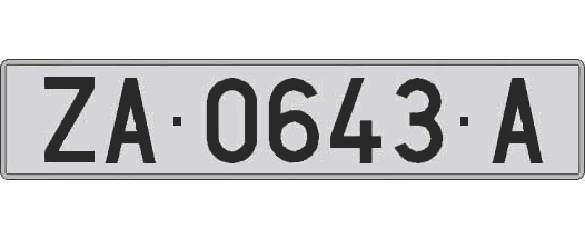 ZA0643A matricula larga