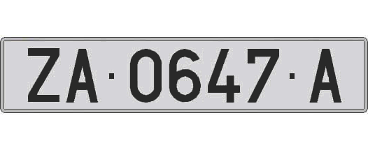 ZA0647A matricula larga