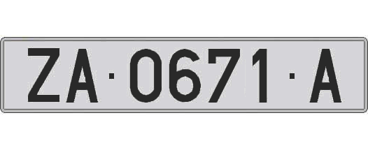 ZA0671A matricula larga