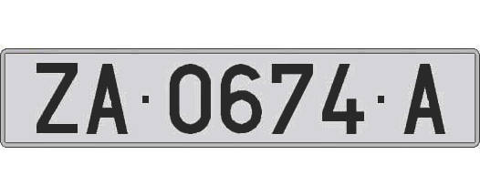 ZA0674A matricula larga
