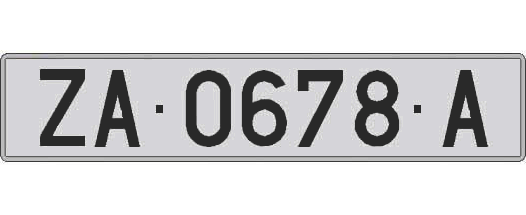 ZA0678A matricula larga