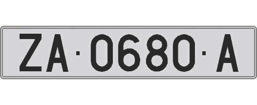 ZA0680A matricula larga
