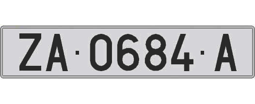ZA0684A matricula larga