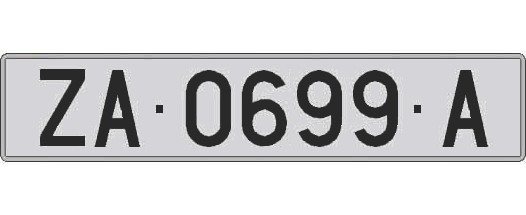 ZA0699A matricula larga