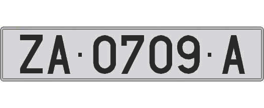 ZA0709A matricula larga
