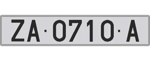 ZA0710A matricula larga
