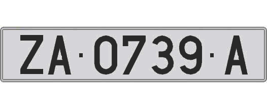 ZA0739A matricula larga