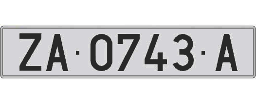 ZA0743A matricula larga
