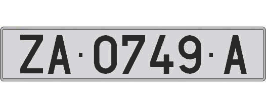 ZA0749A matricula larga