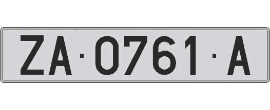 ZA0761A matricula larga