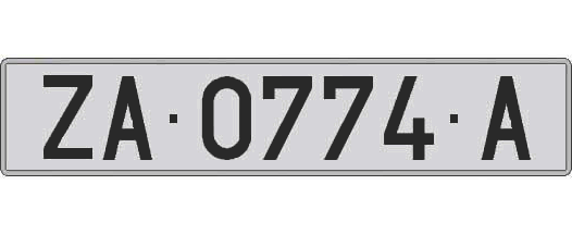 ZA0774A matricula larga