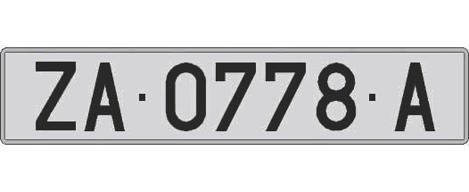 ZA0778A matricula larga