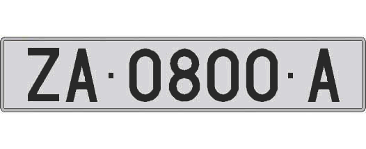 ZA0800A matricula larga