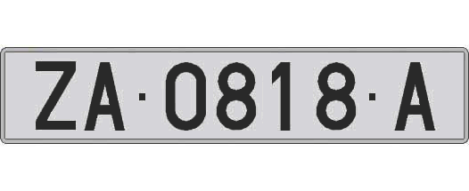 ZA0818A matricula larga