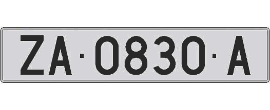 ZA0830A matricula larga