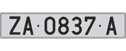 ZA0837A matricula larga