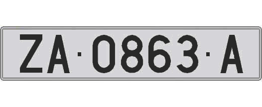 ZA0863A matricula larga