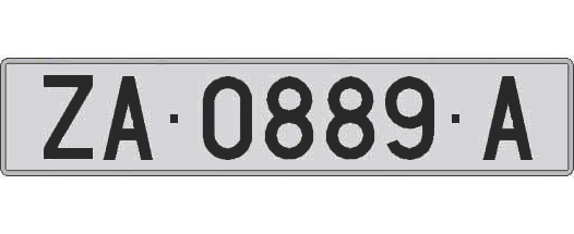 ZA0889A matricula larga