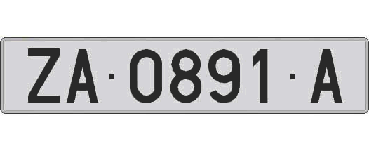 ZA0891A matricula larga