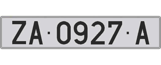 ZA0927A matricula larga