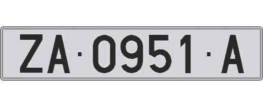 ZA0951A matricula larga