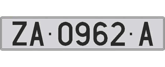 ZA0962A matricula larga