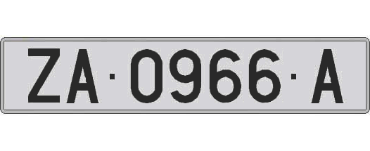 ZA0966A matricula larga