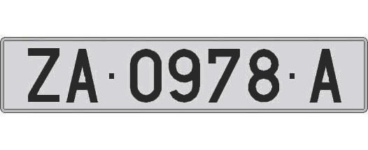 ZA0978A matricula larga