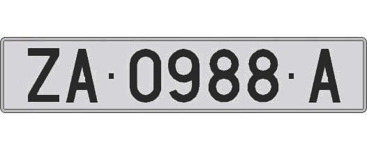 ZA0988A matricula larga