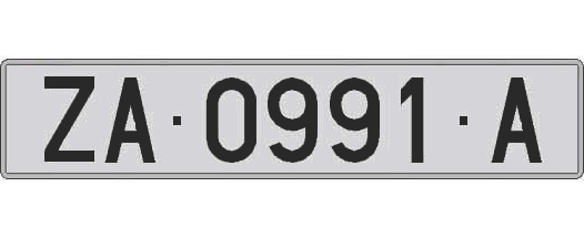 ZA0991A matricula larga