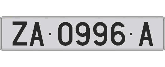 ZA0996A matricula larga