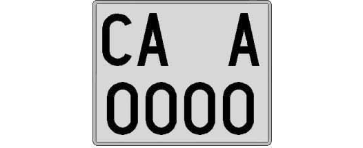 CA0000A matricula cuadrada
