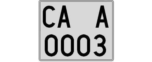 CA0003A matricula cuadrada