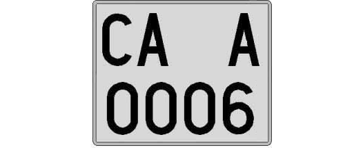 CA0006A matricula cuadrada