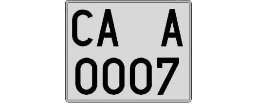 CA0007A matricula cuadrada