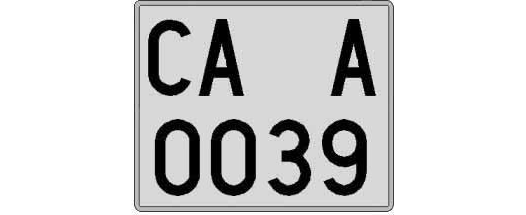 CA0039A matricula cuadrada