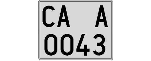 CA0043A matricula cuadrada
