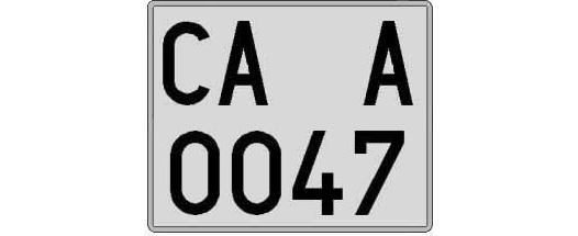 CA0047A matricula cuadrada