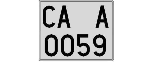 CA0059A matricula cuadrada