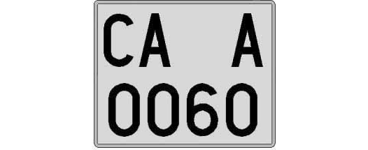 CA0060A matricula cuadrada