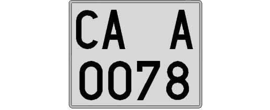 CA0078A matricula cuadrada