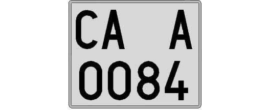 CA0084A matricula cuadrada