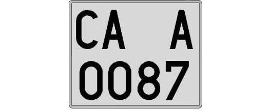 CA0087A matricula cuadrada
