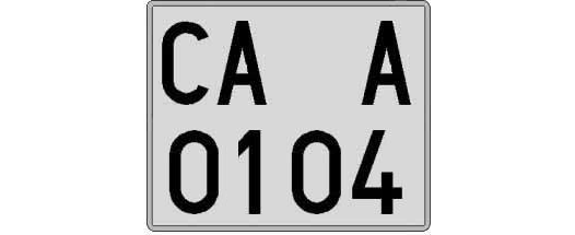 CA0104A matricula cuadrada