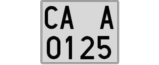 CA0125A matricula cuadrada