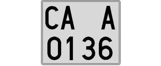 CA0136A matricula cuadrada